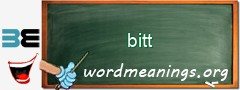 WordMeaning blackboard for bitt